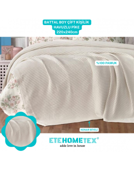 ETEHOMETEX HAVUZLU PİKE ÇİFT KİŞİLİK 220X240CM KREM 8696474231654